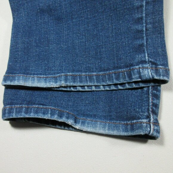 Levis womens dark distressed 505 straight faux flap stretch jeans 30x31 - Picture 9 of 9